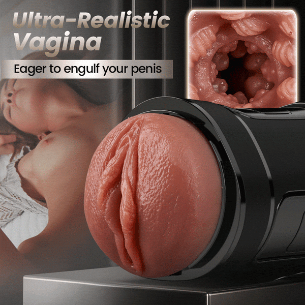 Challenger - 10 Vibrations, 5 Suctions, Ultra-Realistic Vagina, Simulated Masturbator