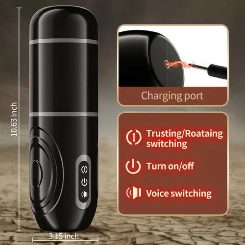 Superbuyg™ 7 Thrusting 7 Rotating Male Masturbator With Lifelike 3D Channel