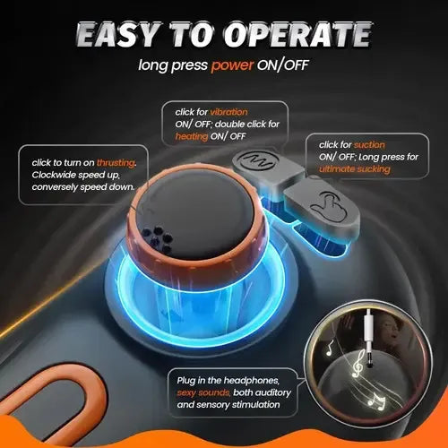 Superbuyg™10 Thrusting 10 Vibrating 3 Sucking Heating Male Masturbator