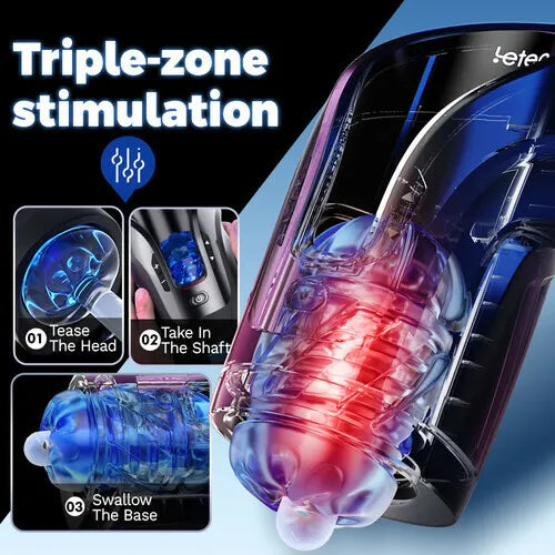 Superbuyg™ LETEN Cannon King Mini 3D Fleshy Telescopic Vibrating Automatic Masturbator