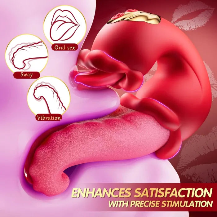 Superbuyg™ Twin Rose Tongue Teasing & Vibrating G-spot Vibrator