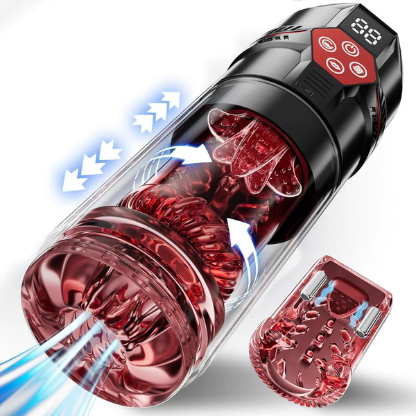Superbuyg™Male Masturbator Penis Pump – 12-Level Vacuum, 7-Mode Thrusting, Rotating, Vibrating & Sucking with LCD Display