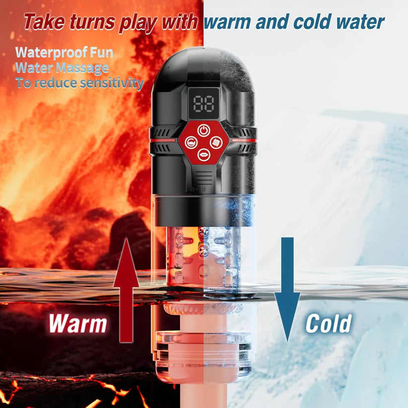 Superbuyg™Male Masturbator Penis Pump – 12-Level Vacuum, 7-Mode Thrusting, Rotating, Vibrating & Sucking with LCD Display