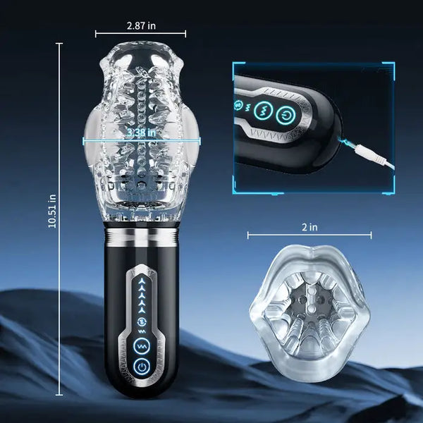 Superbuyg™ 5 Thrusting Rotating 7 Vibrating Oral Sex Handheld Masturbator