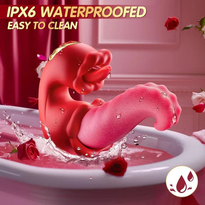 Superbuyg™ Twin Rose Tongue Teasing & Vibrating G-spot Vibrator